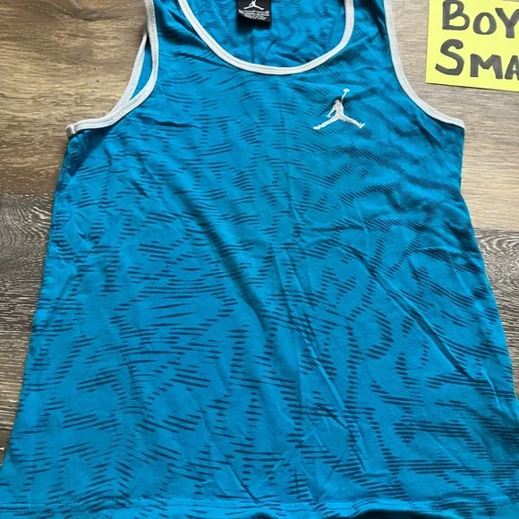 Jordan Boys Size Small Blue Tank Top with Logo - Picture 2 of 4